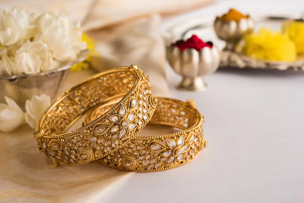 Antique Gold Kangan Gold Kangan Gold Kadas Brass